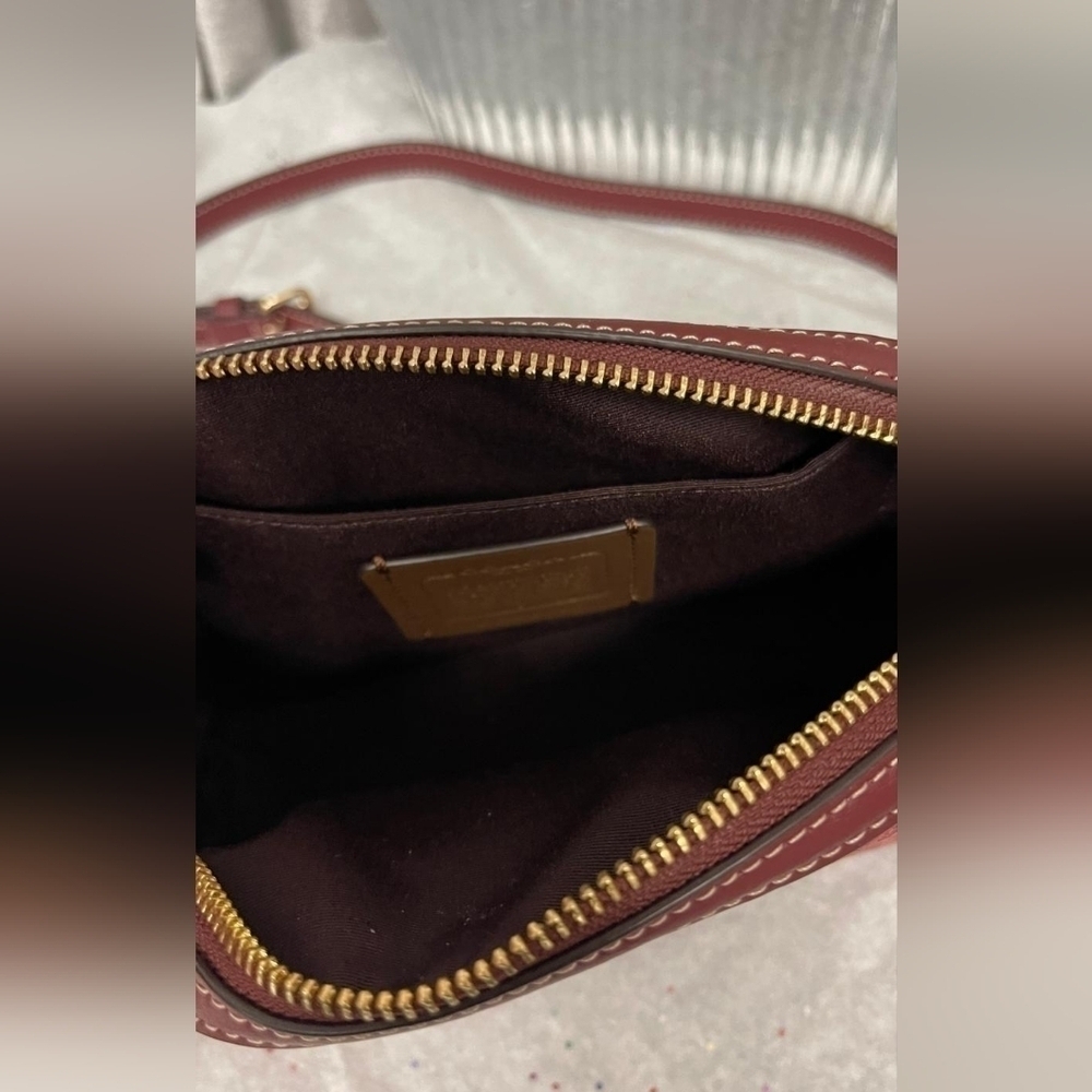 New COACH MADI Crossbody w Rouge Pink Canvas & Leather Monogram Print - Picture 2 of 4